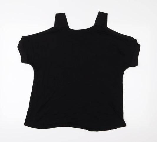 Papaya Womens Black Basic Blouse Size 12