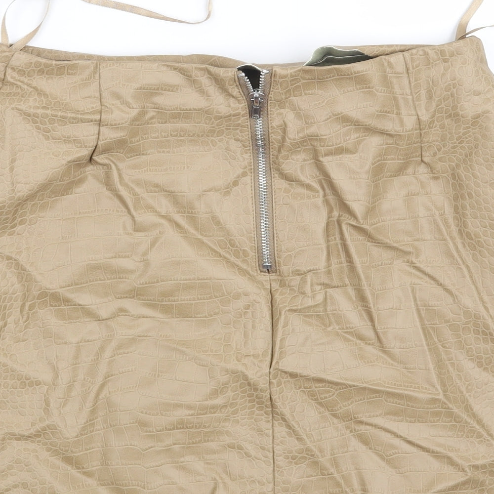 Primark Womens Beige Animal Print  Mini Skirt Size 6