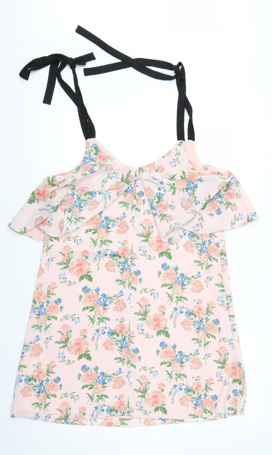 Dorothy Perkins Womens Pink Floral A-Line Size 14
