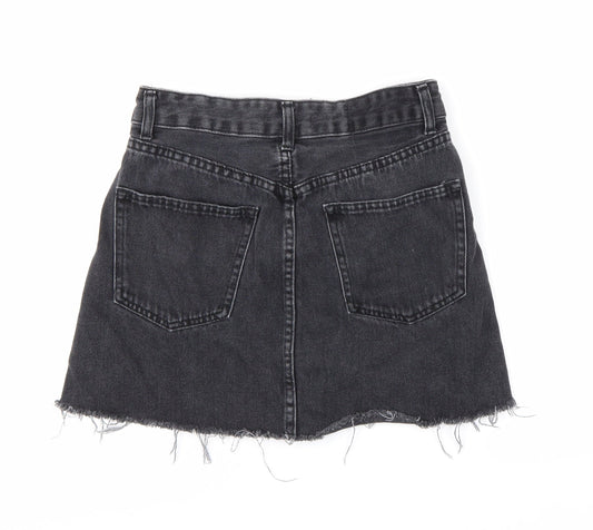 Bershka Womens Grey  Denim Mini Skirt Size 8
