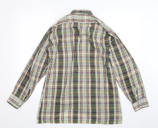 Van Doornum Mens Multicoloured Check Button-Up Size M
