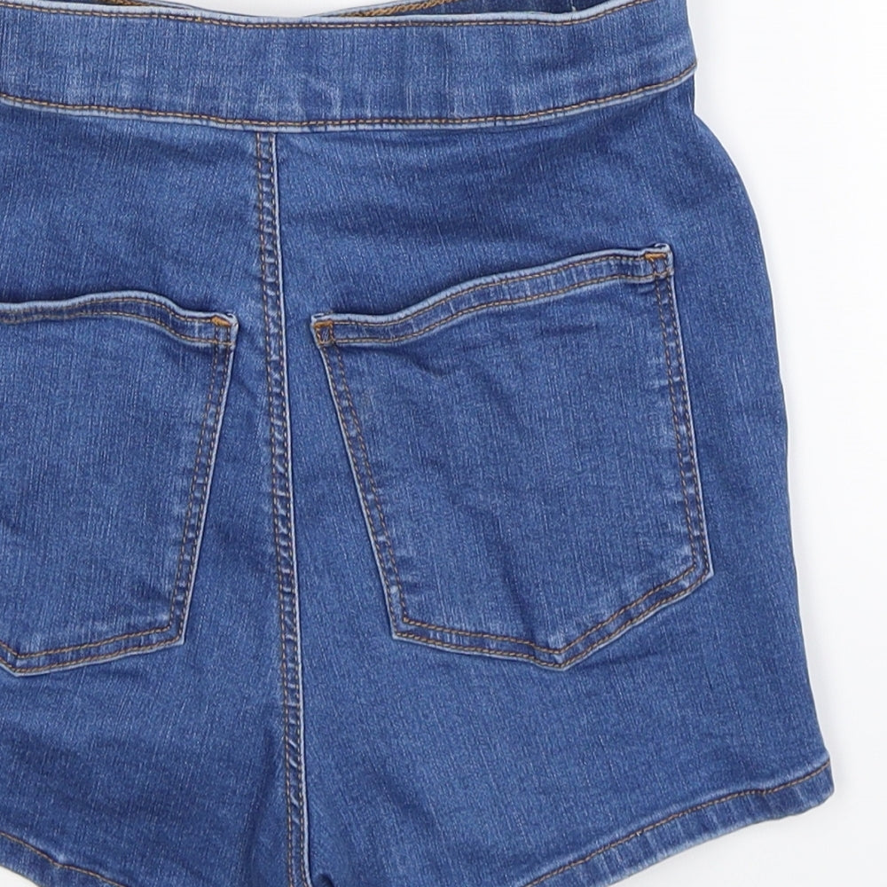 Topshop Womens Blue Denim Hot Pants Shorts Size 8