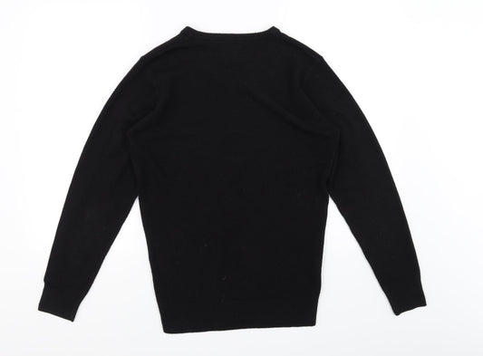 Easy Mens Black Pullover Jumper Size S