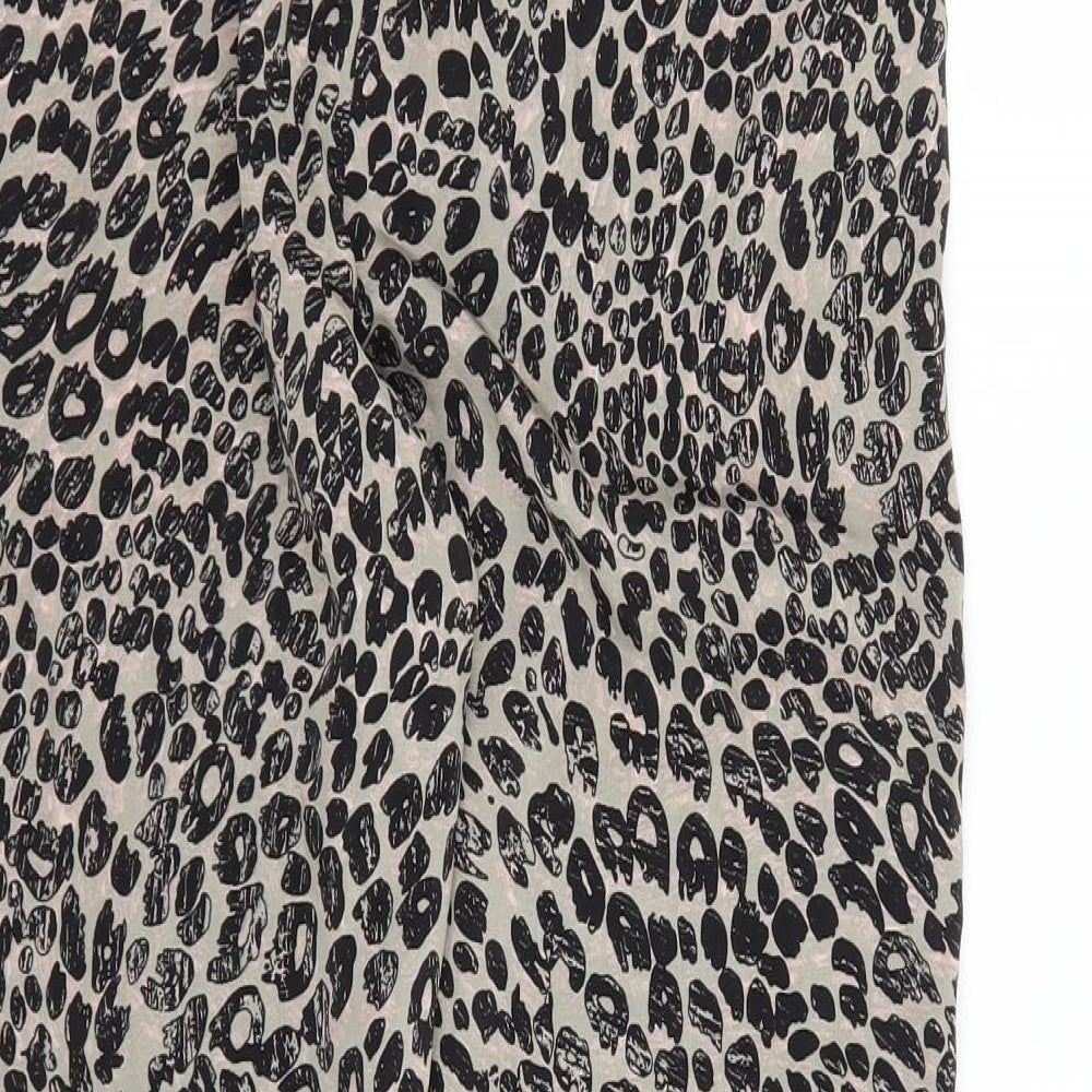Miss Selfridge Womens Brown Animal Print Trousers Size 8 L24 in