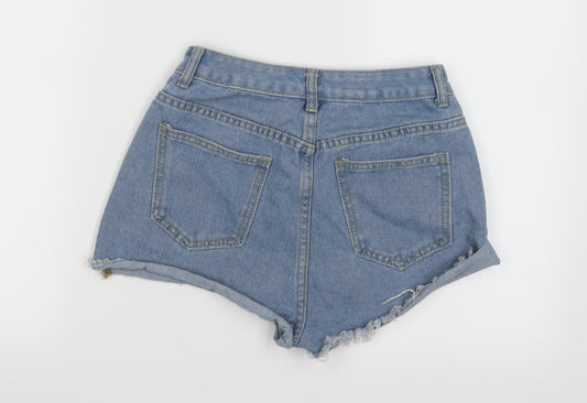 Boohoo Womens Blue  Denim Hot Pants Shorts Size 6