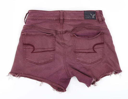 American Eagle Outfitters Womens Purple  Denim Cut-Off Shorts Size 8