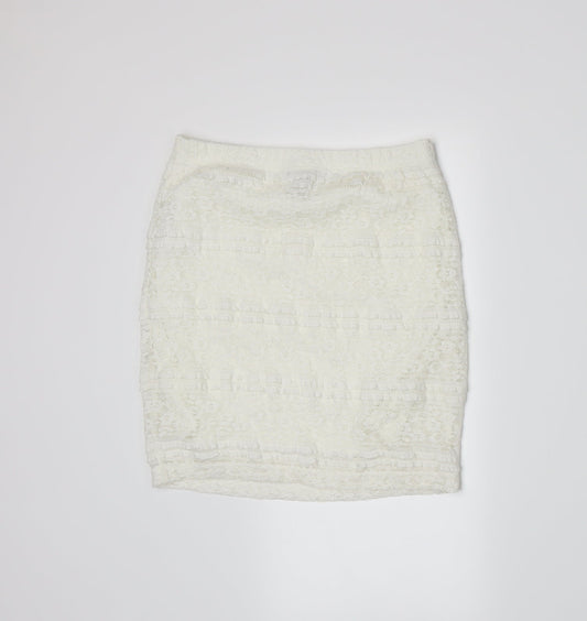 FOREVER 21 Womens White   A-Line Skirt Size S