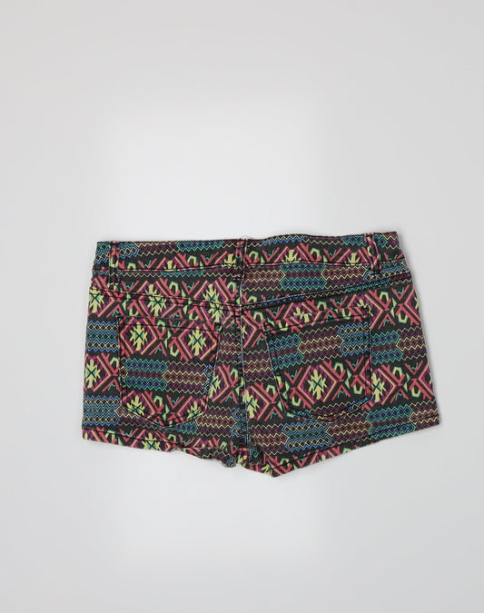 FOREVER 21 Womens Multicoloured Geometric  Hot Pants Shorts Size 8