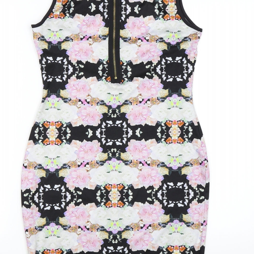 H&M Womens Multicoloured Floral Bodycon Size S