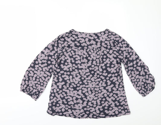 Boden Womens Black Geometric Basic T-Shirt Size 6