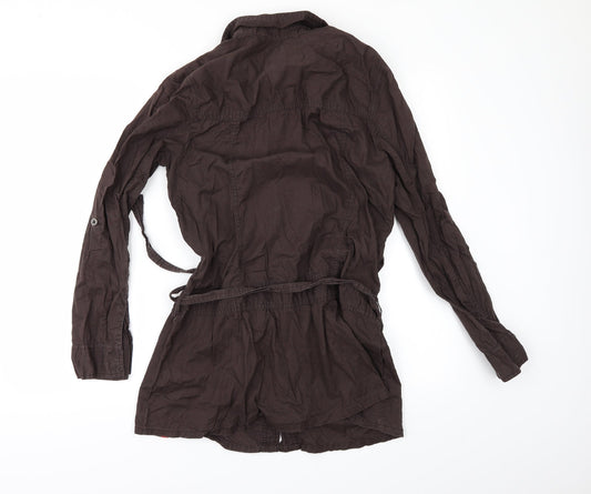 Esprit Womens Brown Tunic Button-Up Size M