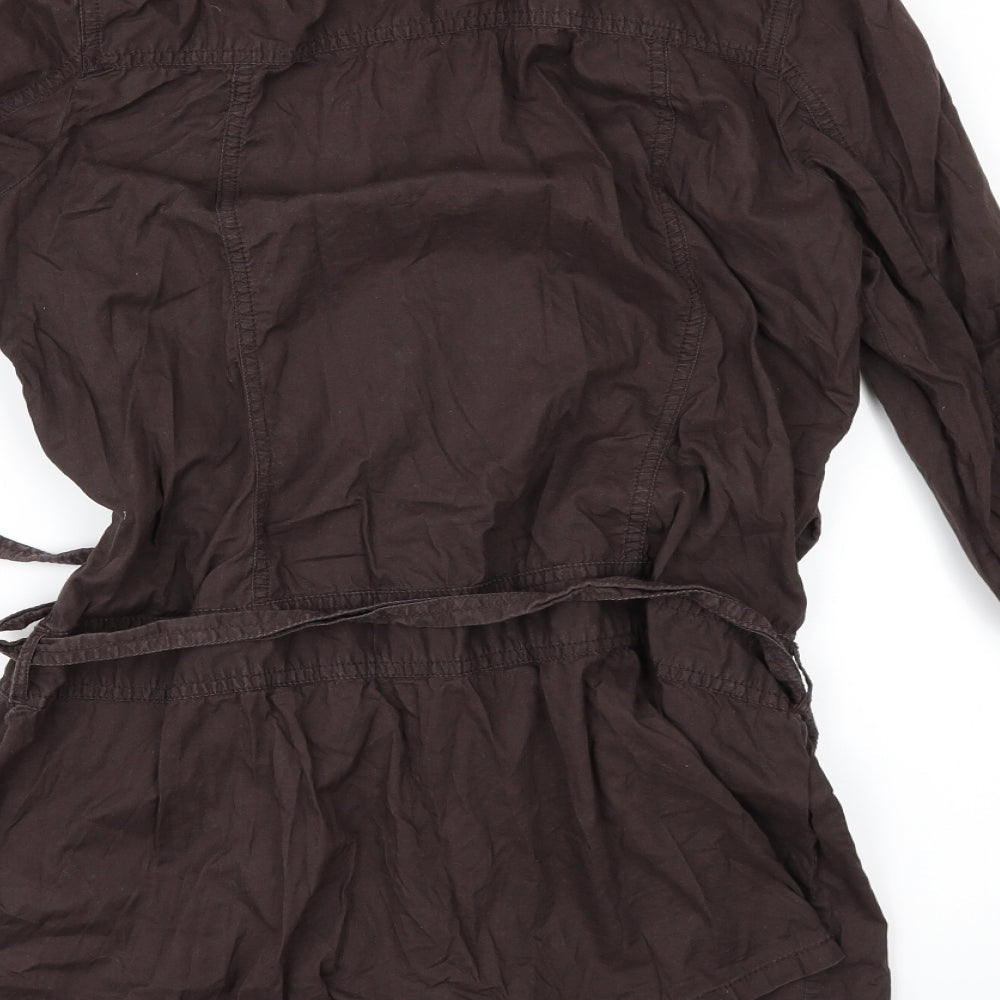 Esprit Womens Brown Tunic Button-Up Size M