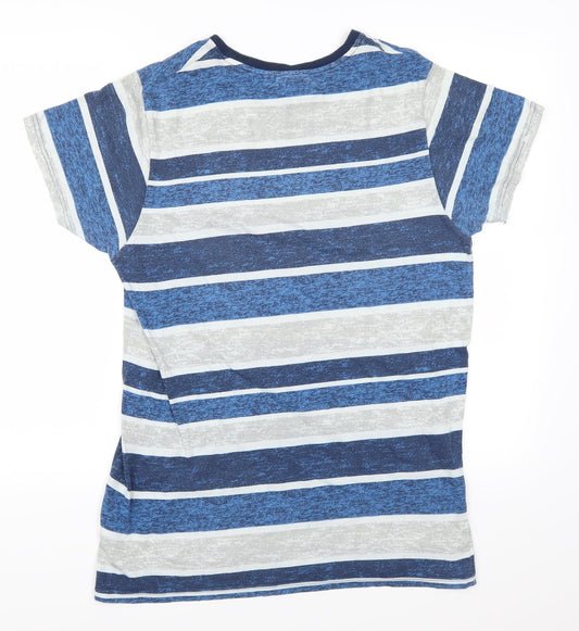 Lee Cooper Mens Blue Striped T-Shirt Size S
