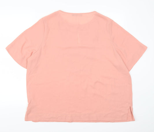 Womens UK Size 20 Marks and Spencer Pink Basic T-Shirt