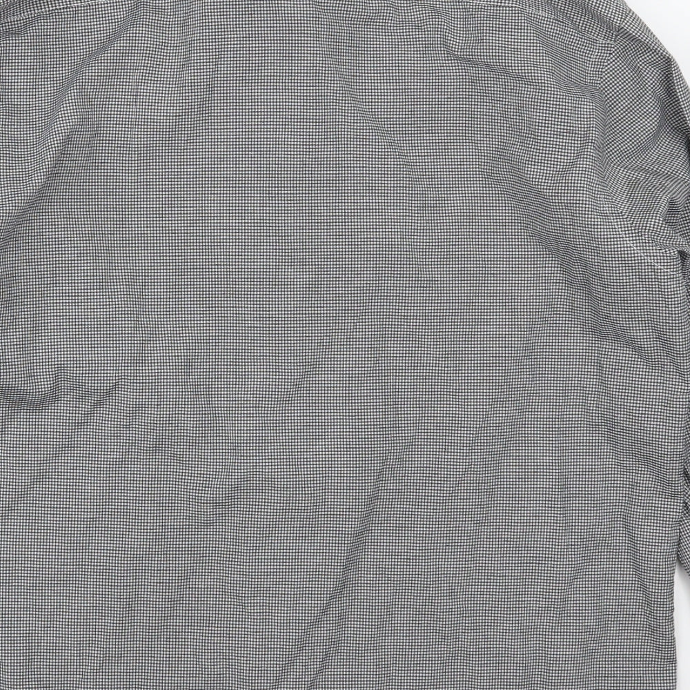 Arthur George Mens Grey Check Button-Up Size L
