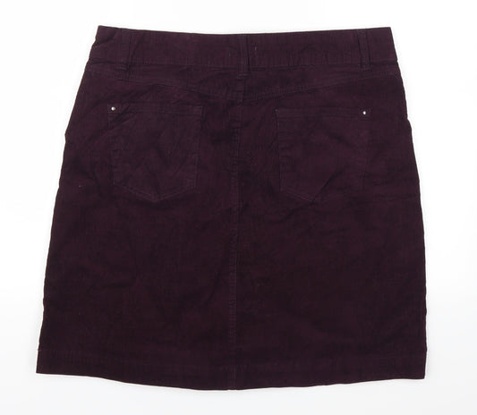 M&Co Womens Purple  Corduroy A-Line Skirt Size 36