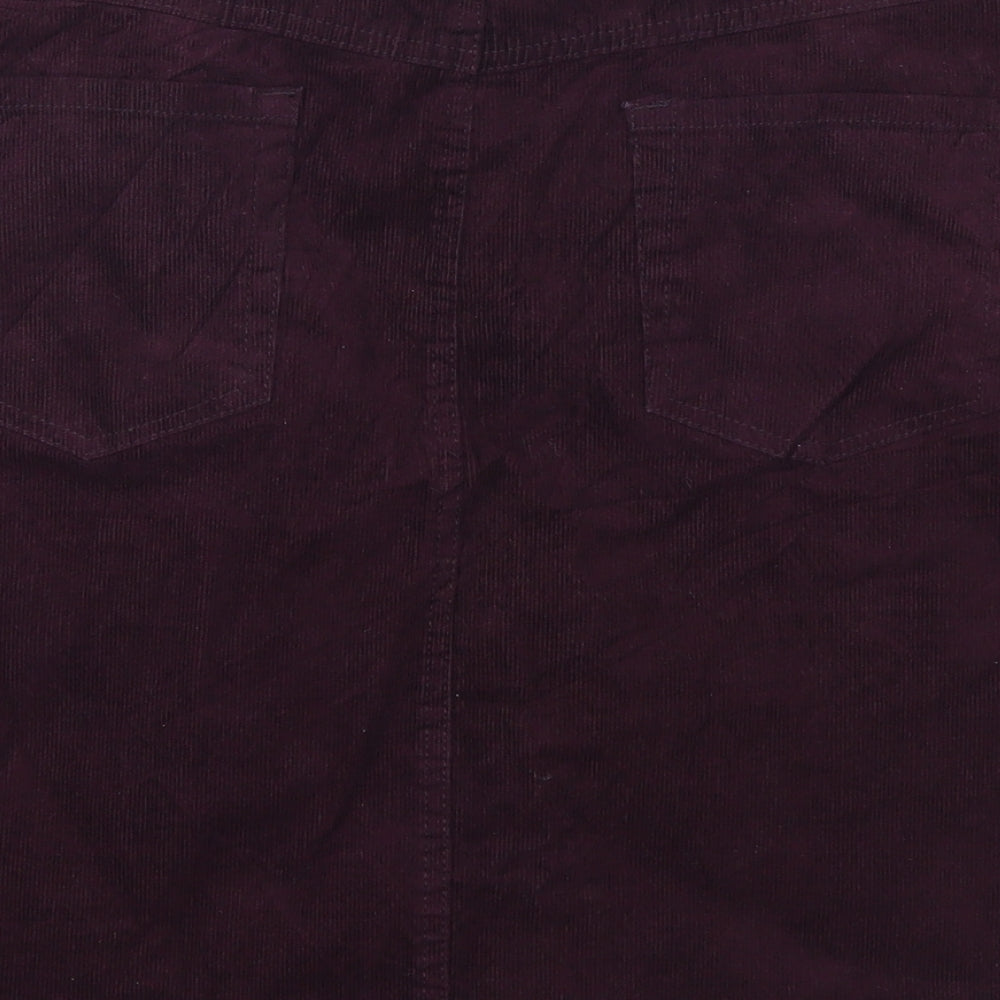 M&Co Womens Purple Corduroy A-Line Skirt Size 36