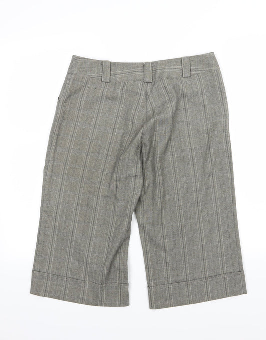 Select Womens Grey Striped Rayon Cut-Off Shorts Size 10