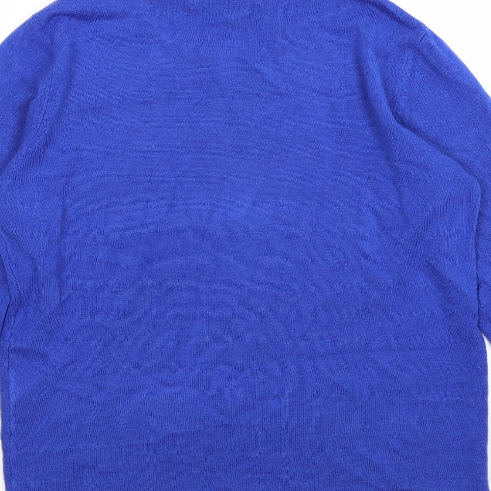 Pure & Natural Womens Blue Knit Pullover Jumper Size 10 - beaded