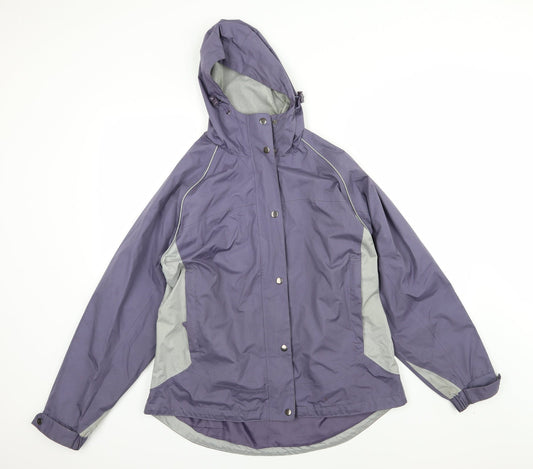 One valley Womens Purple Rain Coat Jacket Size M