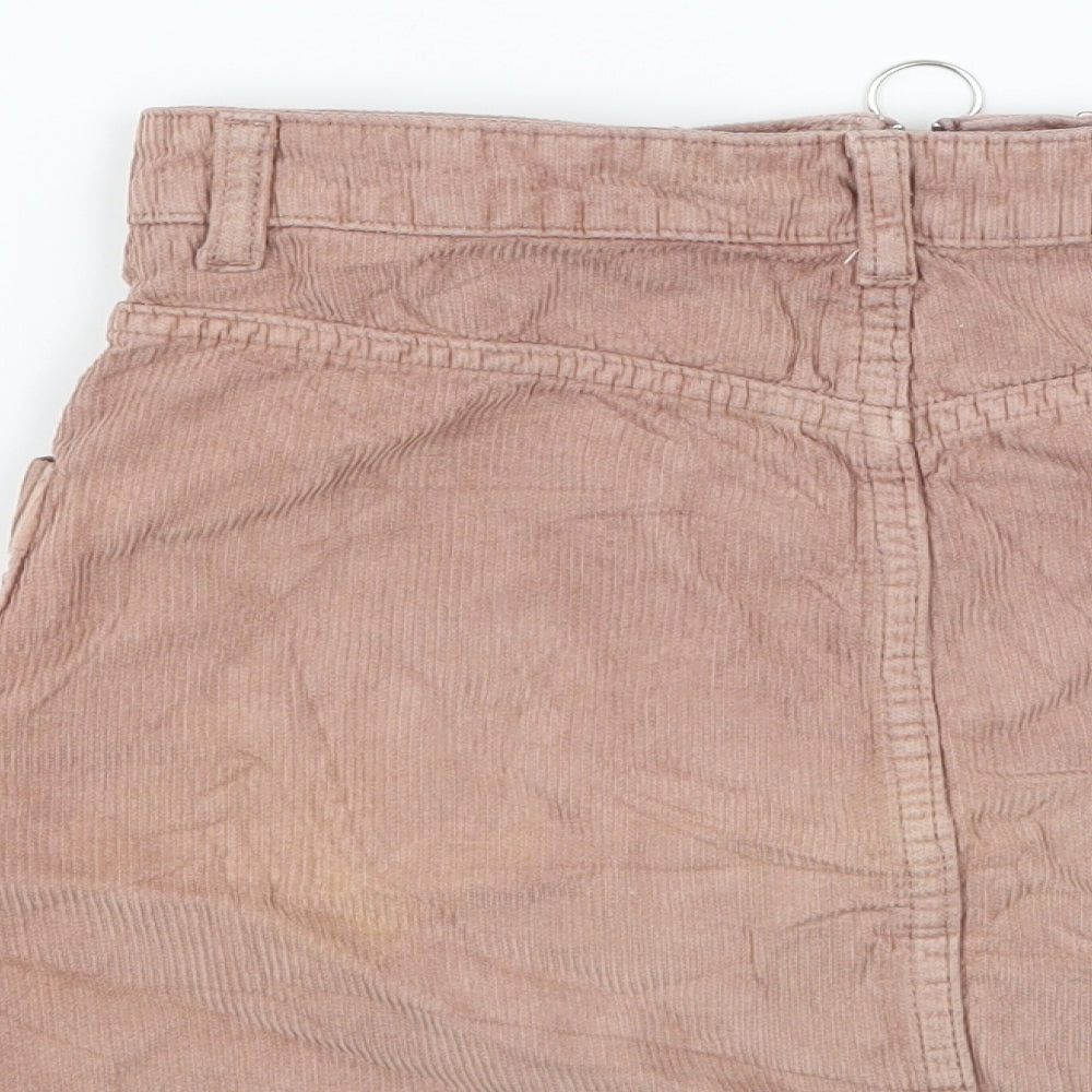 Topshop Womens Pink Corduroy A-Line Skirt Size 6