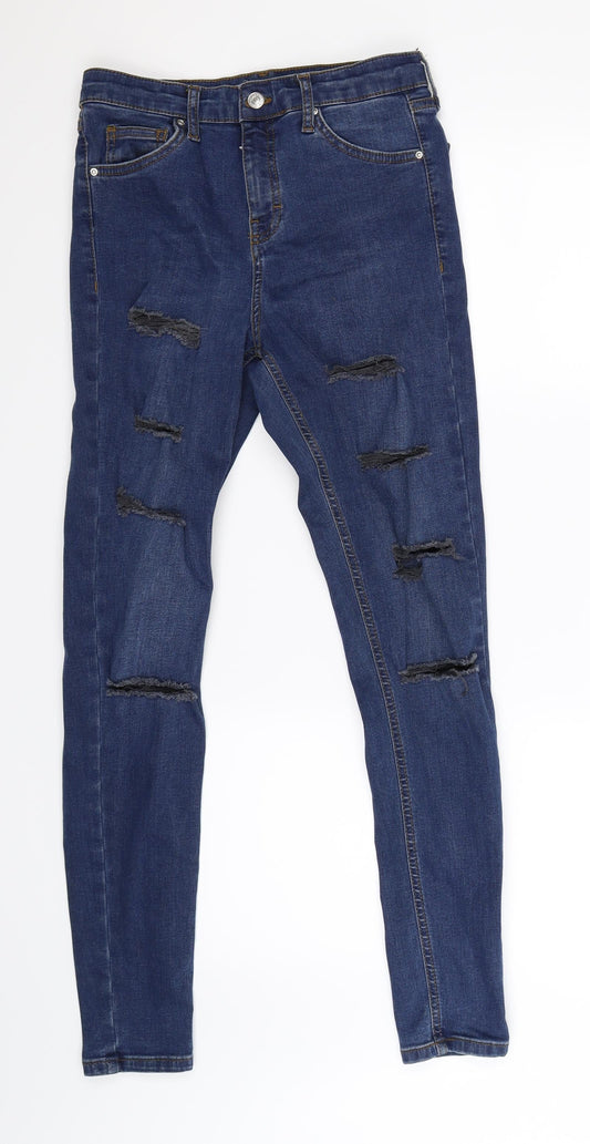 Womens UK Size 8 Topshop Extra-Slim Fit Jegging Blue Jeans