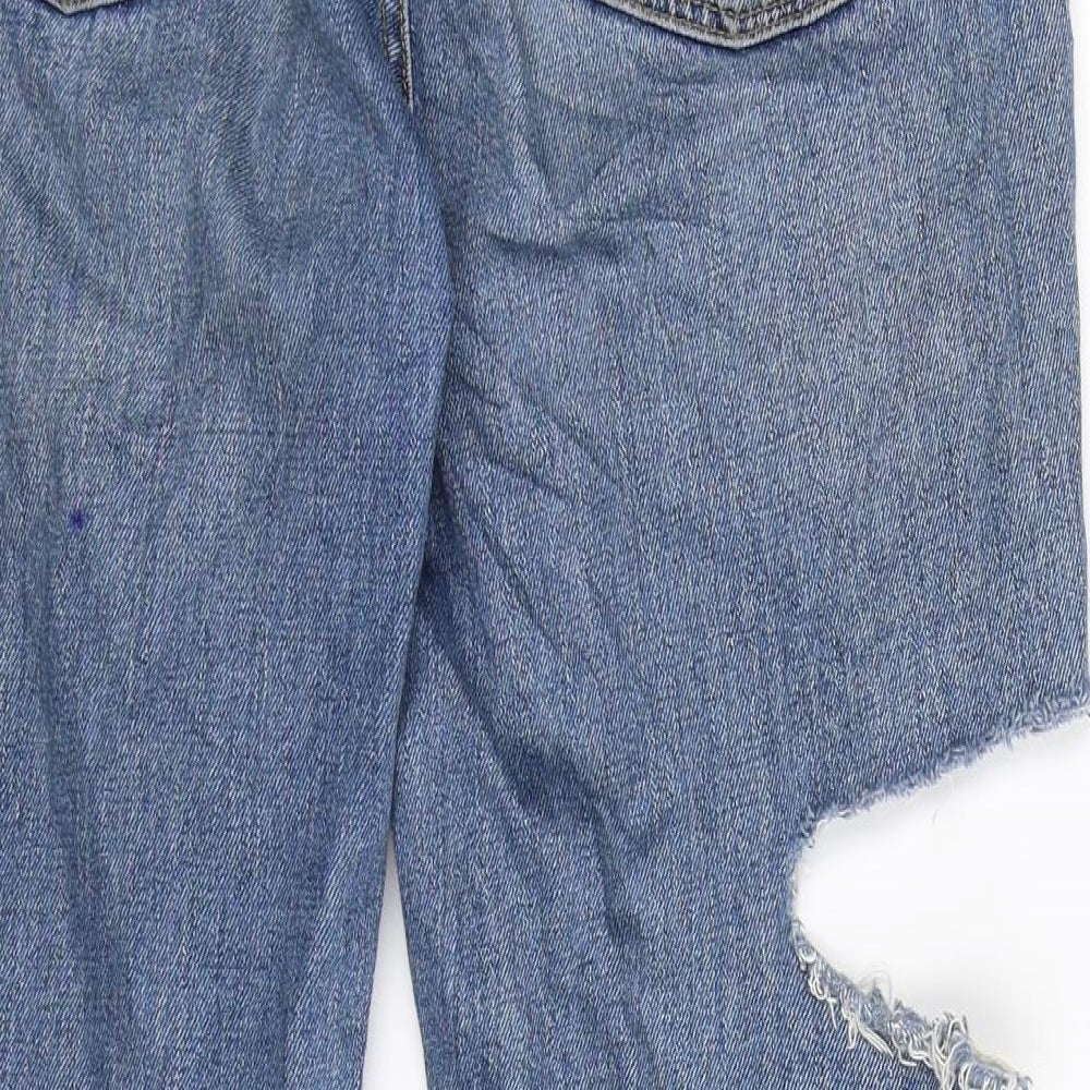 Topshop Womens Blue Denim Straight Jeans Size 10 L32 in