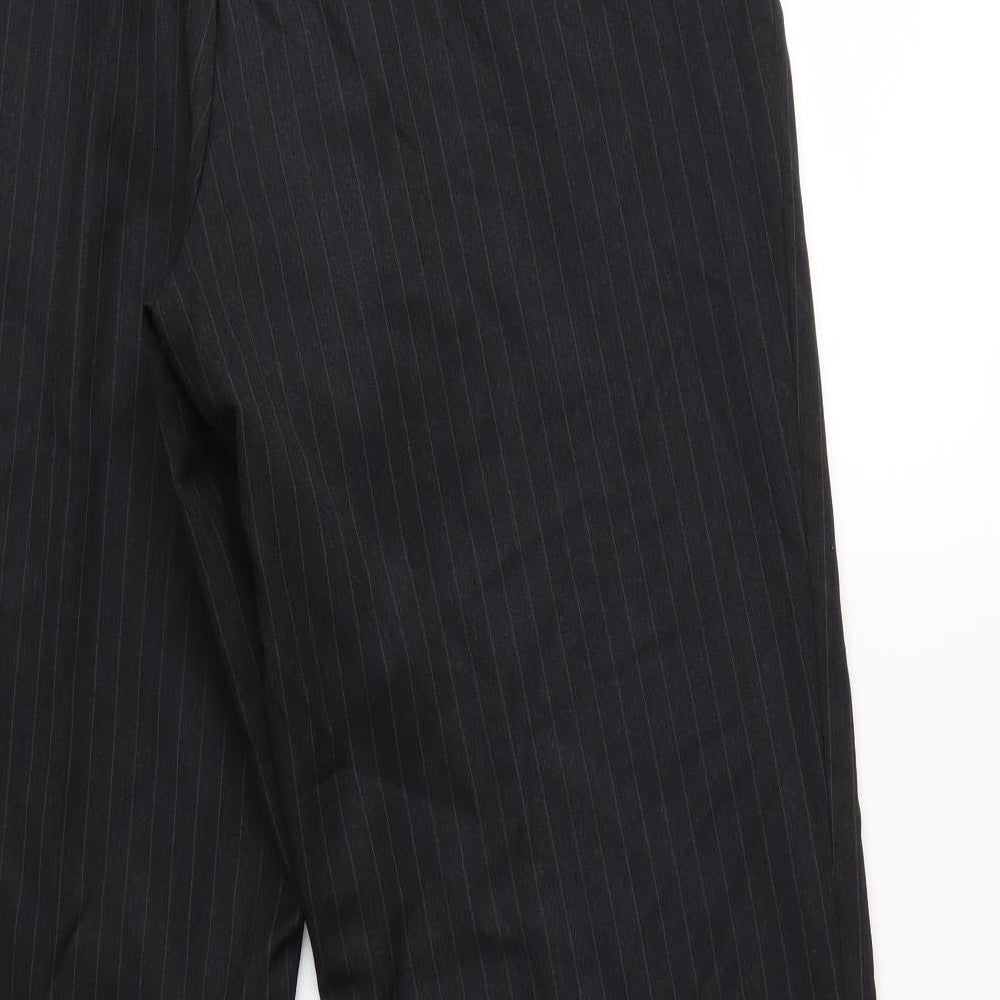 Mens UK Size Preworn Regular Fit Dress Pants Black Trousers