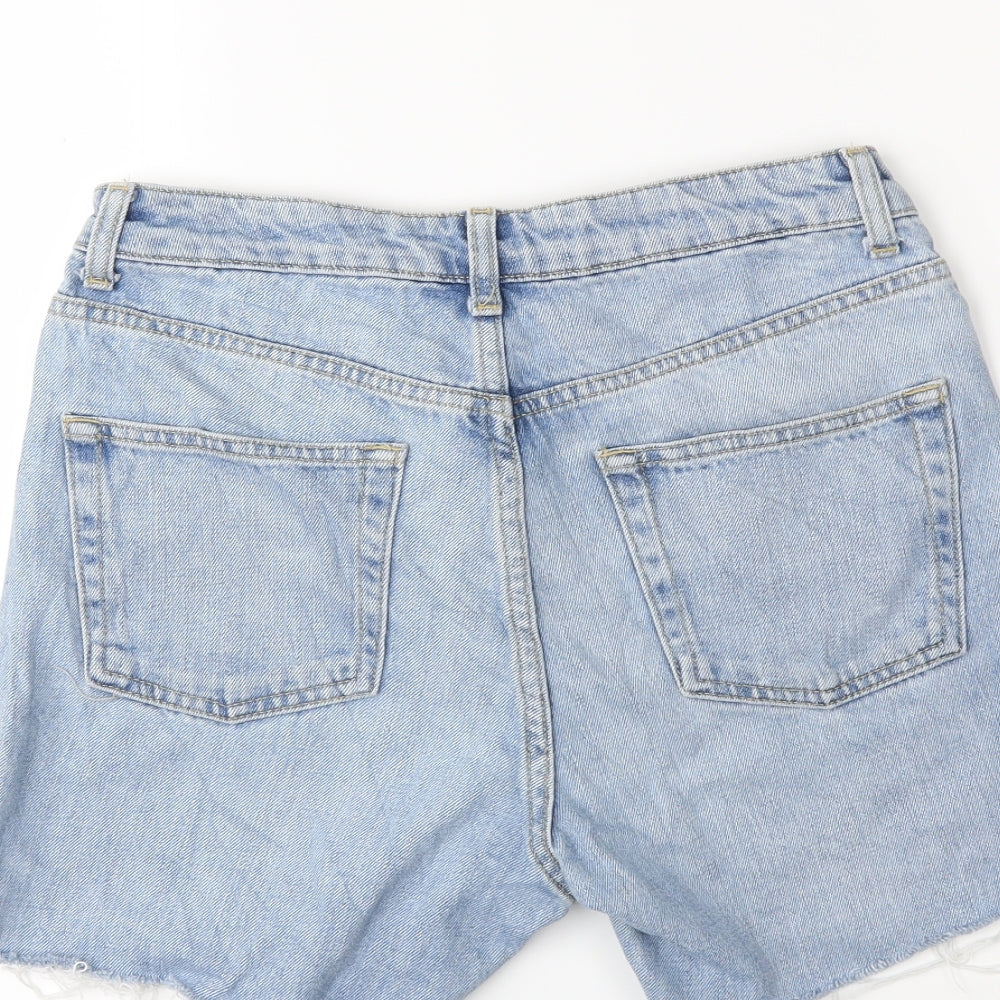 Topshop Womens Blue Denim Cut-Off Shorts