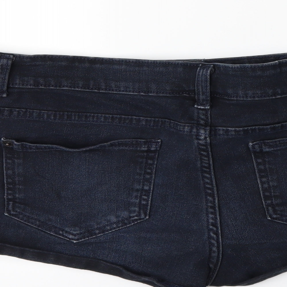 Topshop Womens Blue Denim Hot Pants Shorts