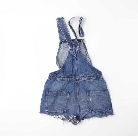 Denim & Co. Womens Beige  Denim Dungaree One-Piece Size 4