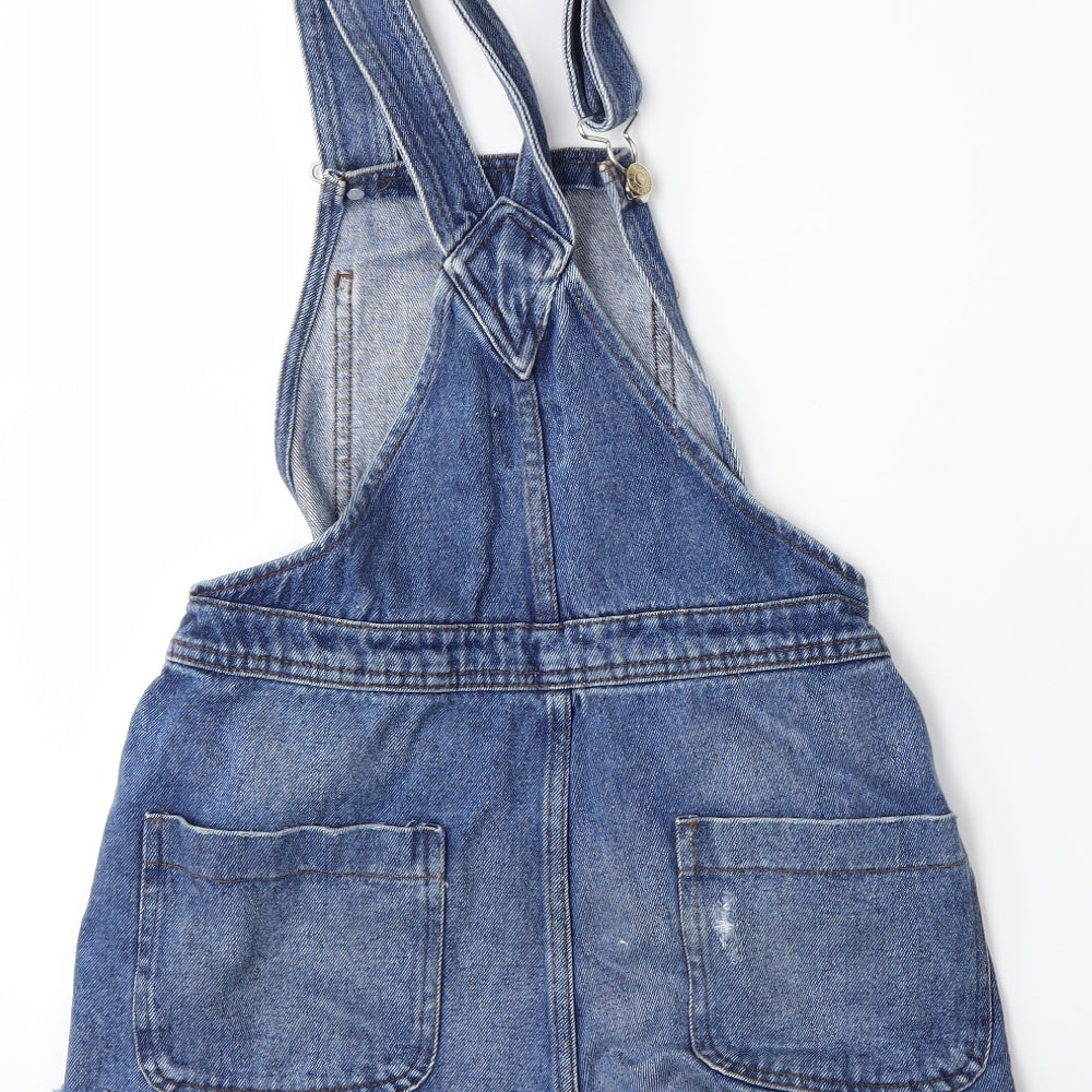 Denim & Co. Womens Beige Denim Dungaree One-Piece Size 4