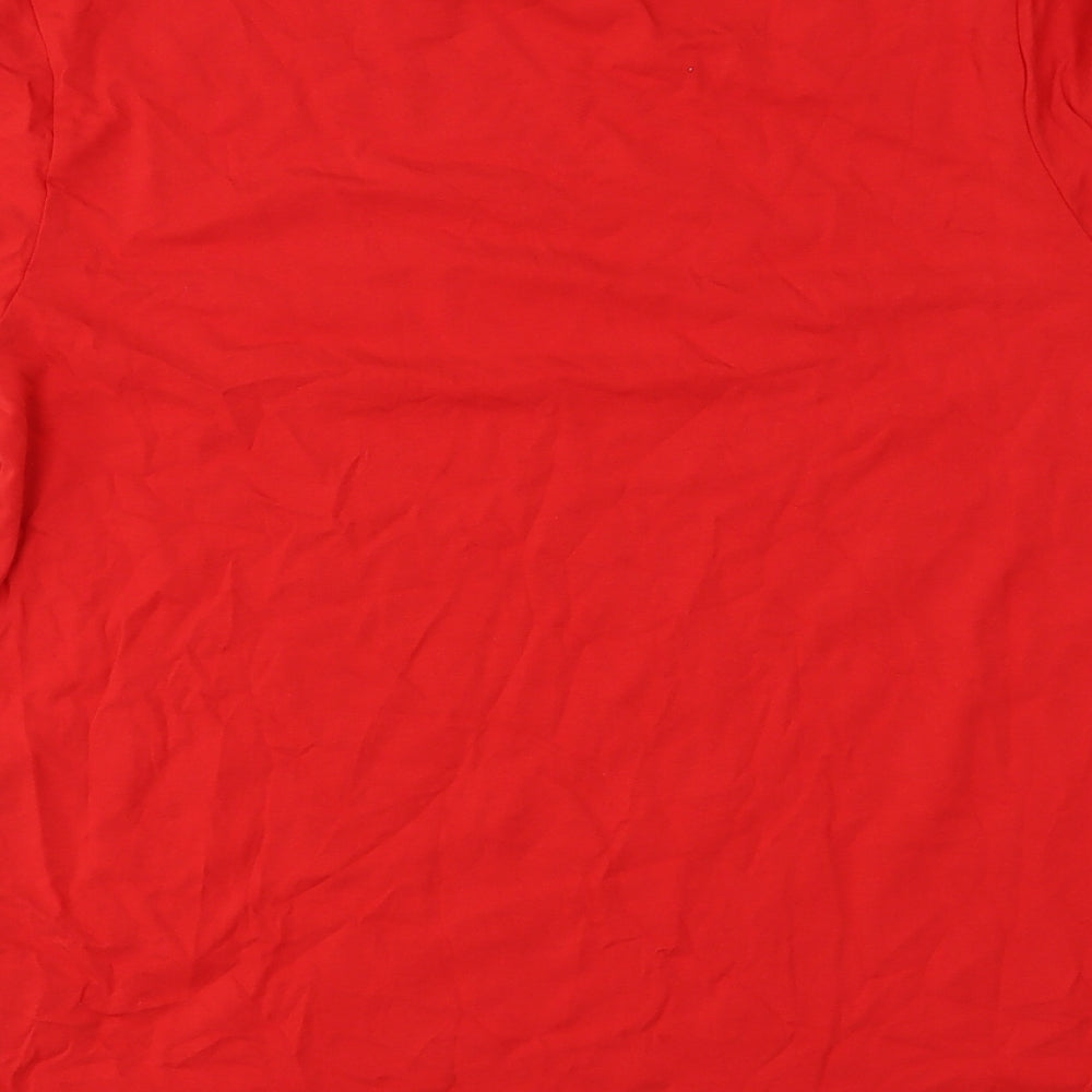 Womens UK Size S Preworn Red Basic T-Shirt