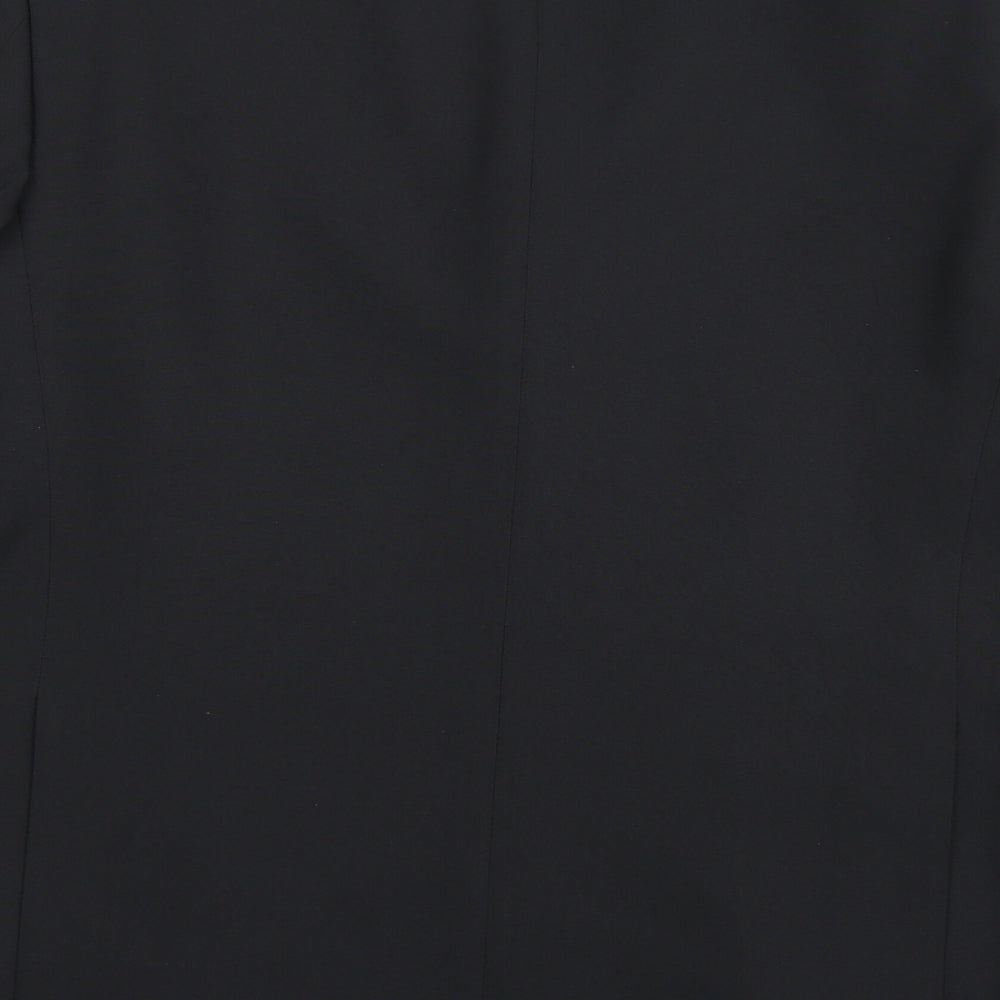 1860 Menswear Mens Black Rayon Jacket Suit Jacket Size 42