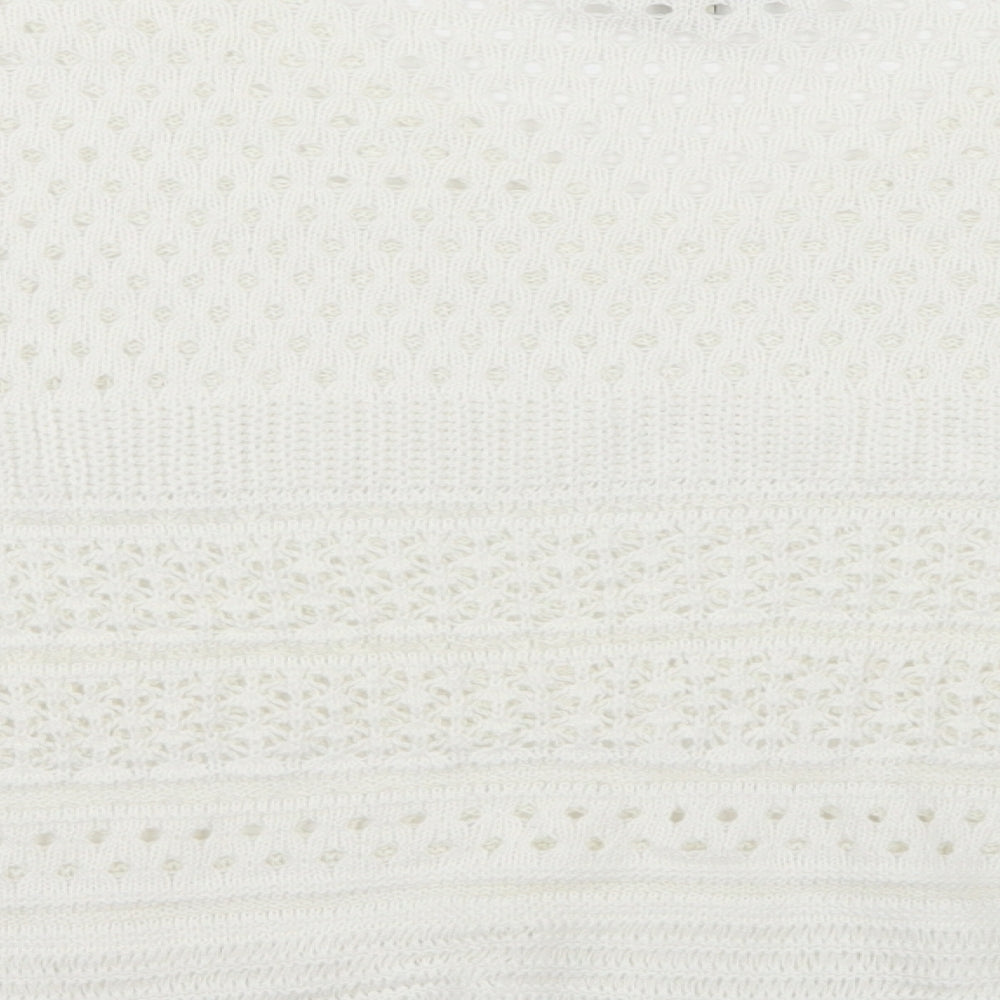 Papaya Womens White Knit Pullover Jumper Size M