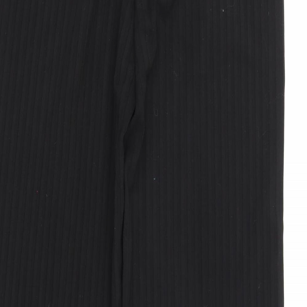 George Womens Black Striped Rayon Trousers Size 10 L30 in