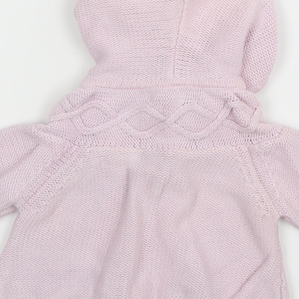 Debenhams Girls Pink Knit Cardigan Jumper Size 3-6 Months