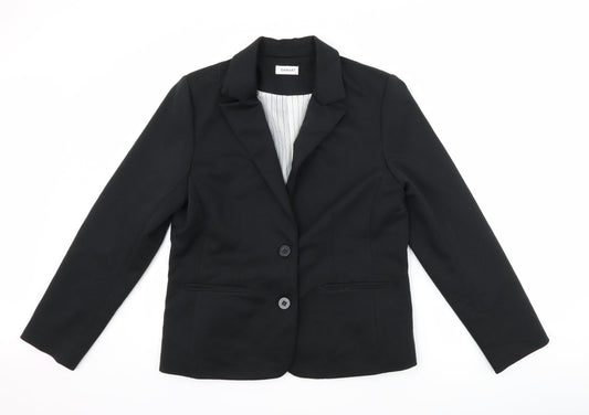 Damart Womens Black Jacket Suit Jacket Size 14