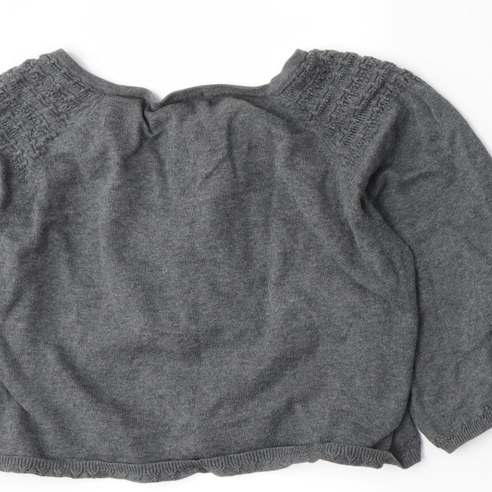 Peppercorn Womens Grey Knit Cardigan Jumper Size M
