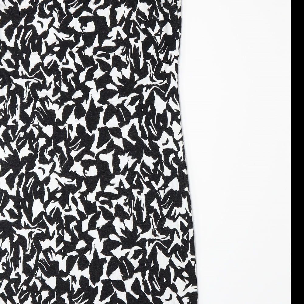 Marks and Spencer Womens Black Floral A-Line Size 12