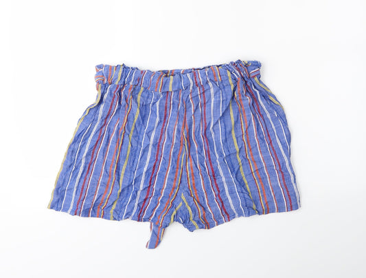 Studio Womens Blue Striped  Bermuda Shorts Size L
