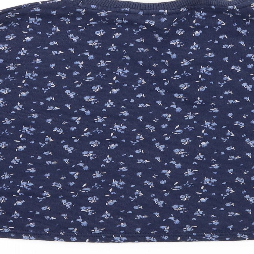 NEXT Girls Blue Floral Jersey Pullover Sweatshirt Size 12 Years - Lovely