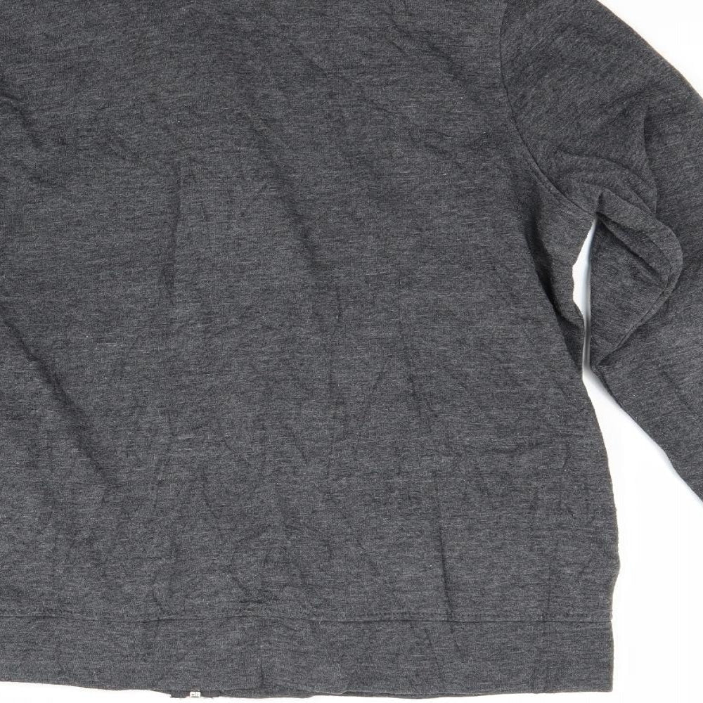Womens Grey Full Zip Sweatshirt Size M