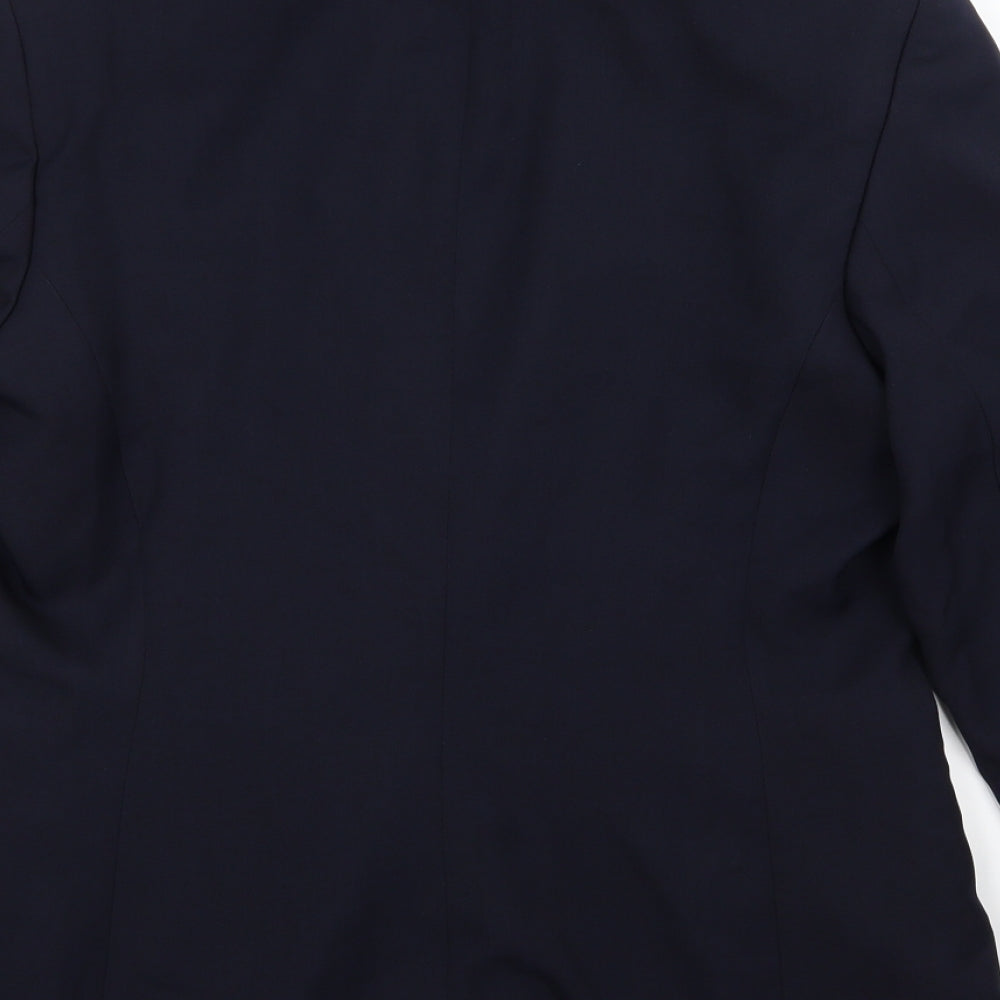 Tesco Womens Blue Rayon Jacket Blazer Size 12 - Work Uniforn