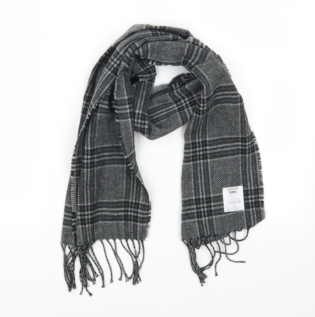 Threads Womens Grey Check Scarf