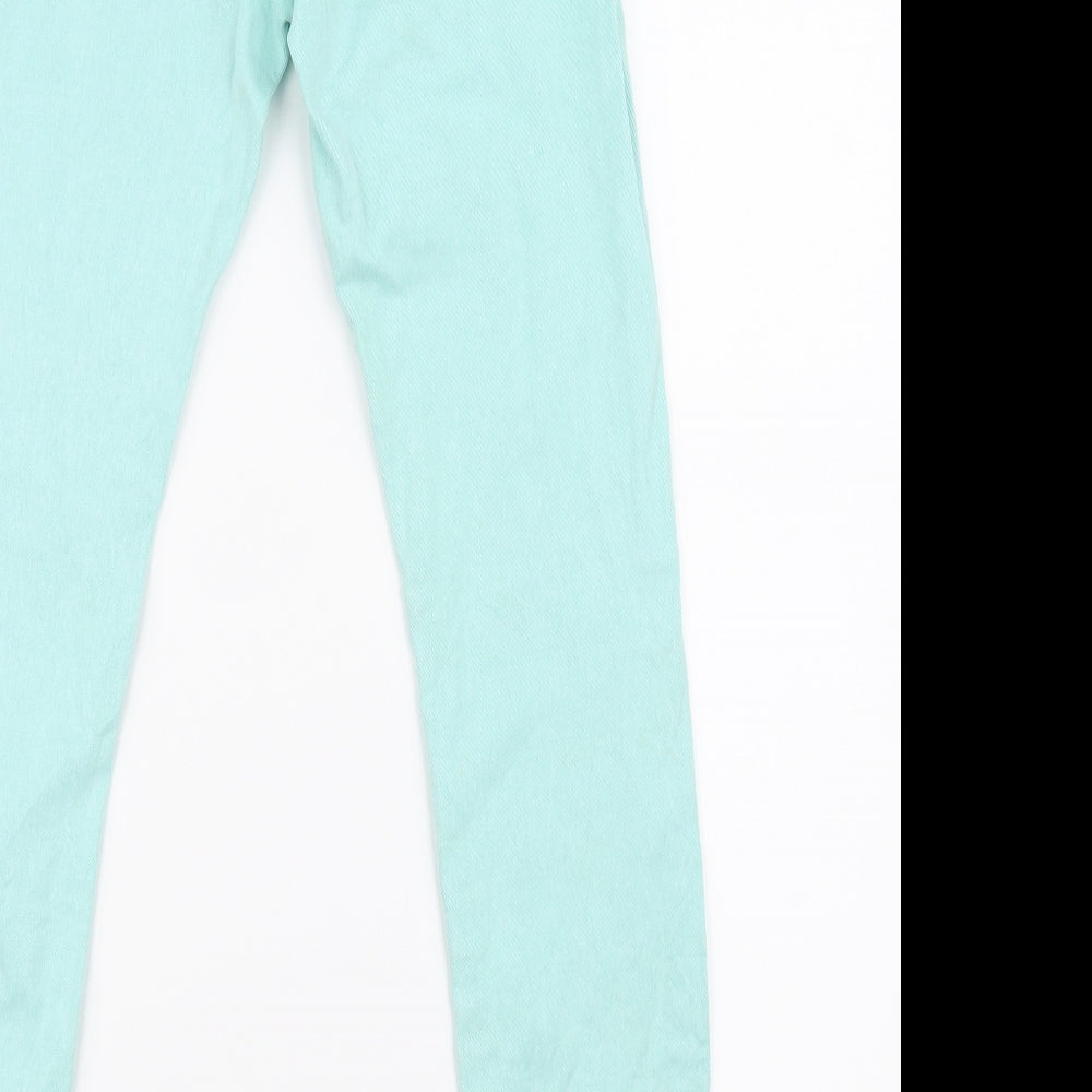 Topshop Womens Green Denim Skinny Jeans Size 28 in L30 in