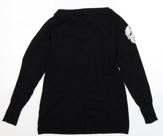 Cubus Womens Black Knit Pullover Jumper Size M
