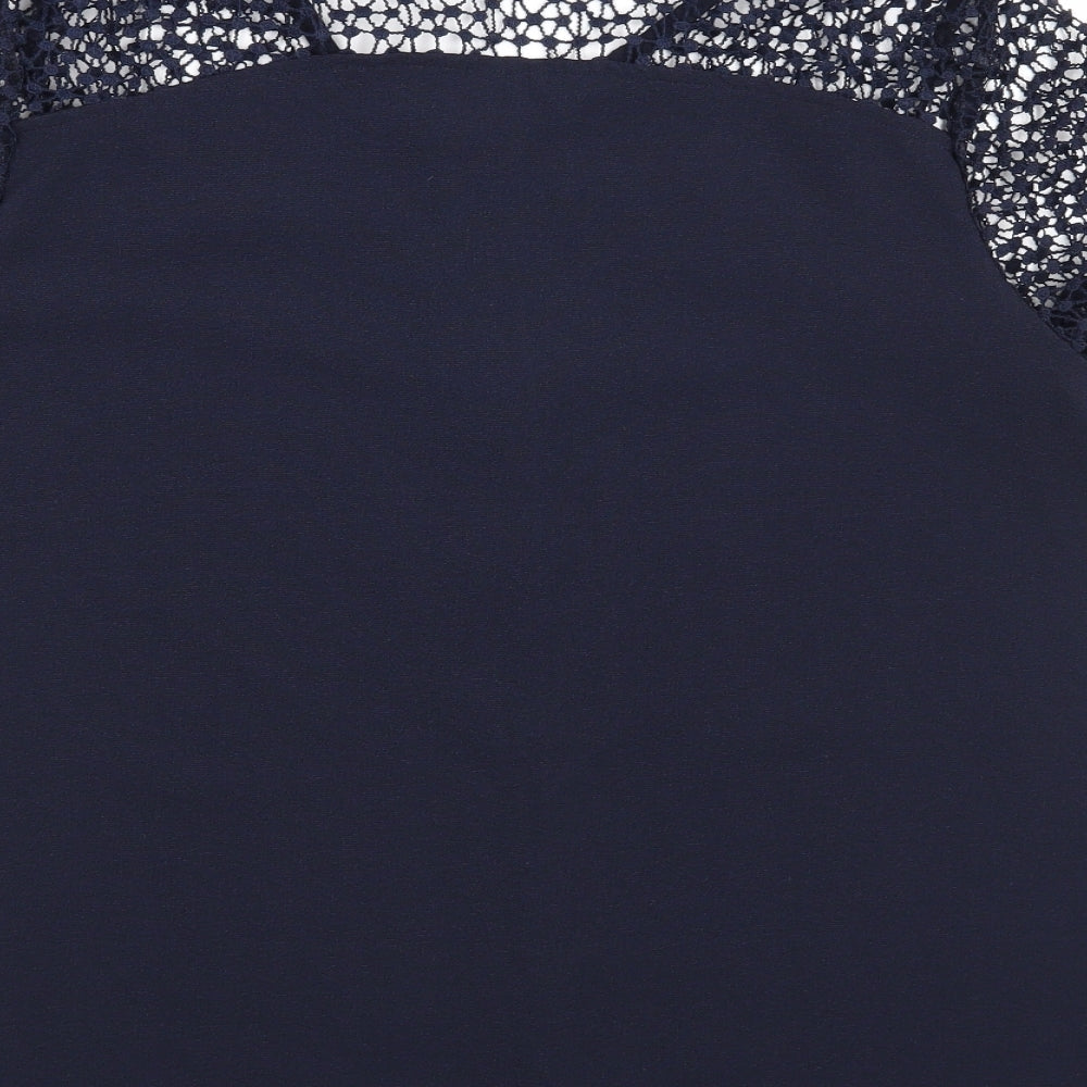 ESMARA Womens Blue Basic Blouse Size 14