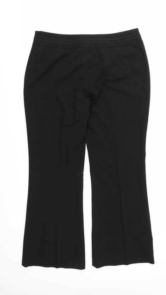 George Womens Black Rayon Trousers Size 14 L29 in