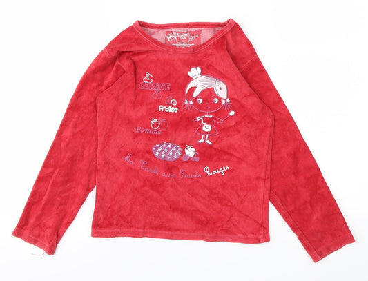 ELDYS Girls Red Basic T-Shirt Size 6 Years